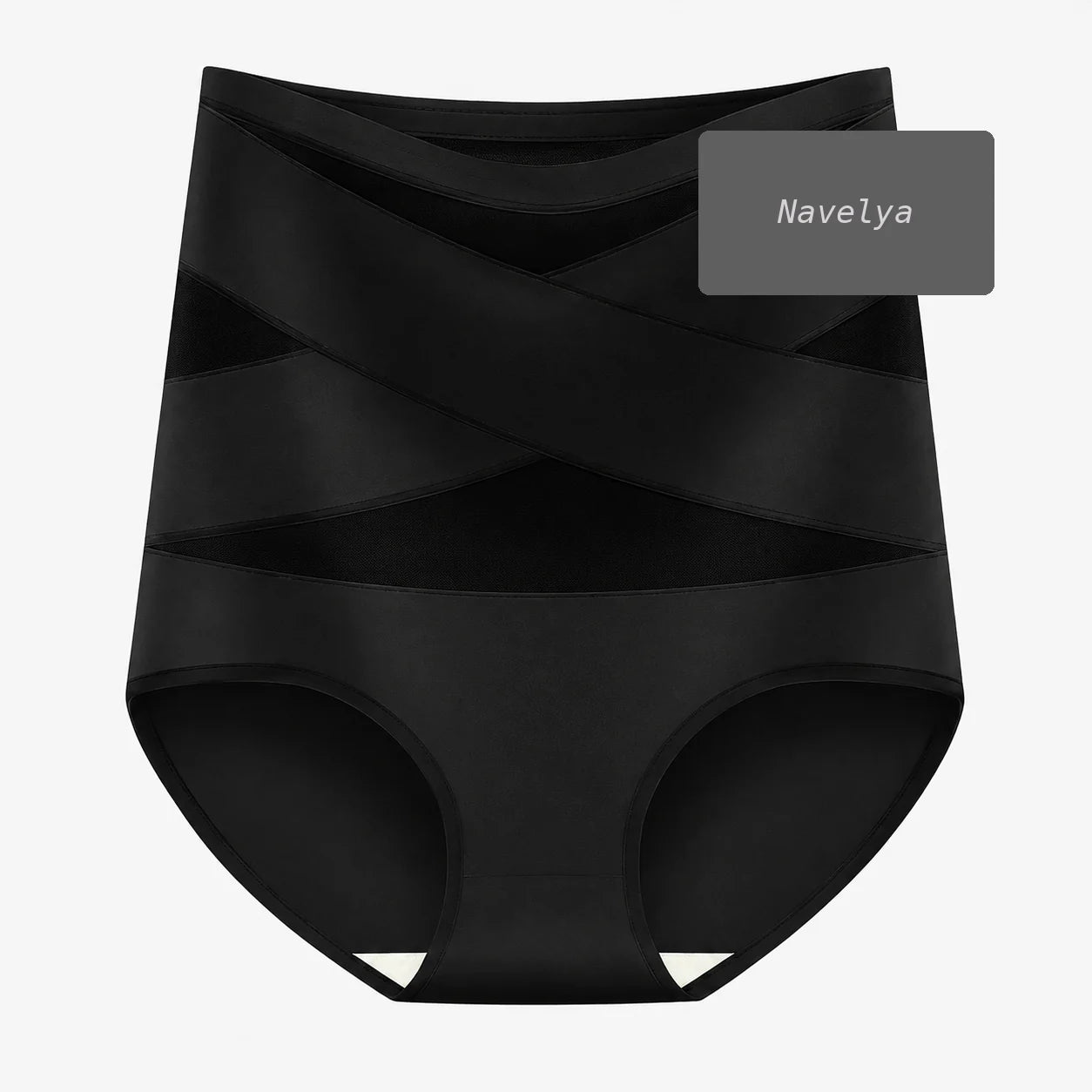 Culotte modellante Navelya nera con fascia incrociata